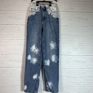Pac Sun 90s boyfriend high rise straight leg bleached jeans sz 23